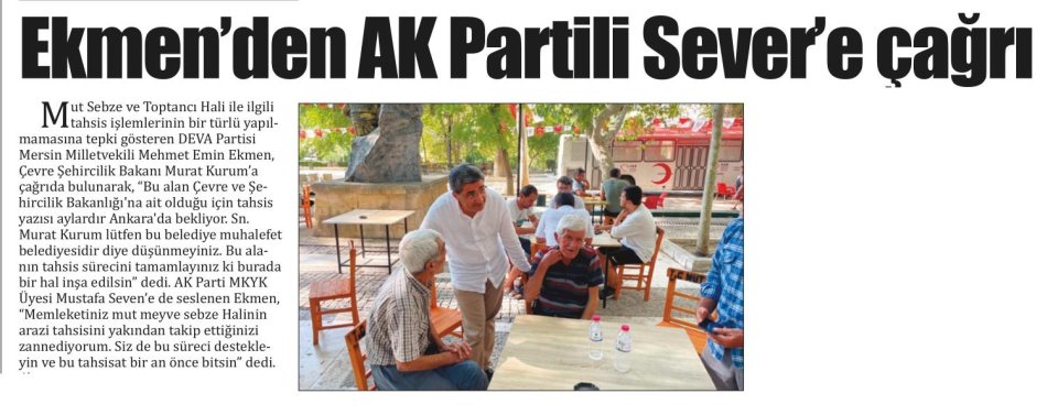 EKMENDEN AK PARTİLİ SEVERE ÇAĞRI