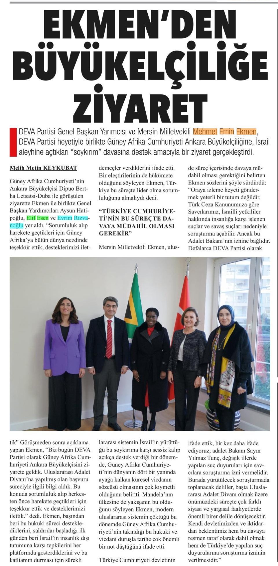EKMEN'DEN BÜYÜKELÇİLİĞE ZİYARET