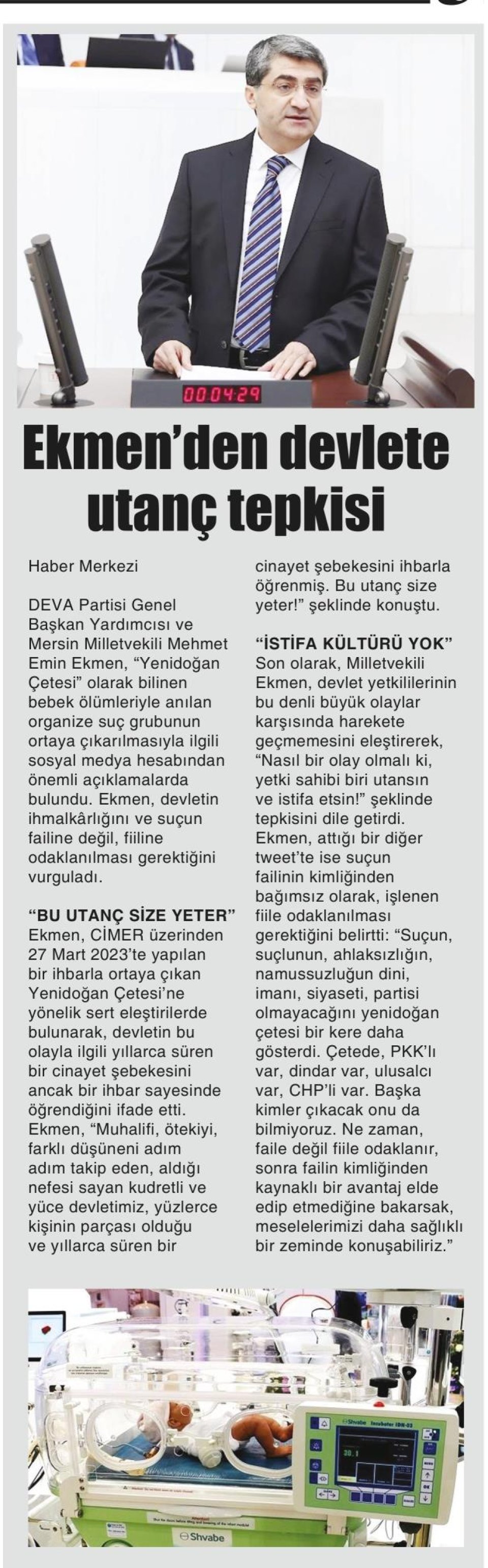 EKMENDEN DEVLETE UTANÇ TEPKİSİ