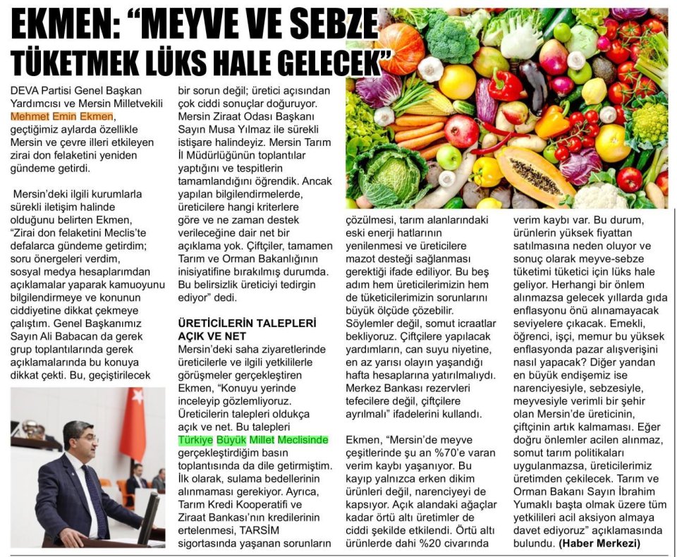 EKMEN'DEN EKONOMİ ELEŞTİRİSİ