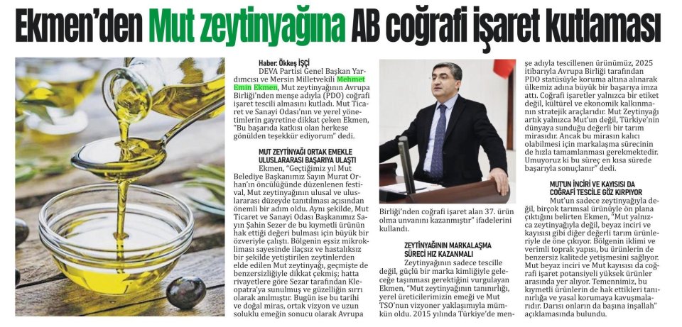EKMEN'DEN MUT ZEYTİNYAĞINA AB COĞRAFİ İŞARET KUTLAMASI