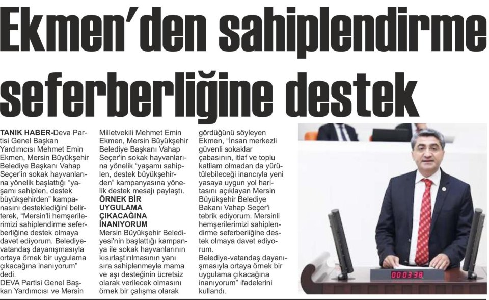EKMEN'DEN SAHİPLENDİRİN! SEFERBERLİĞİNE DESTEK