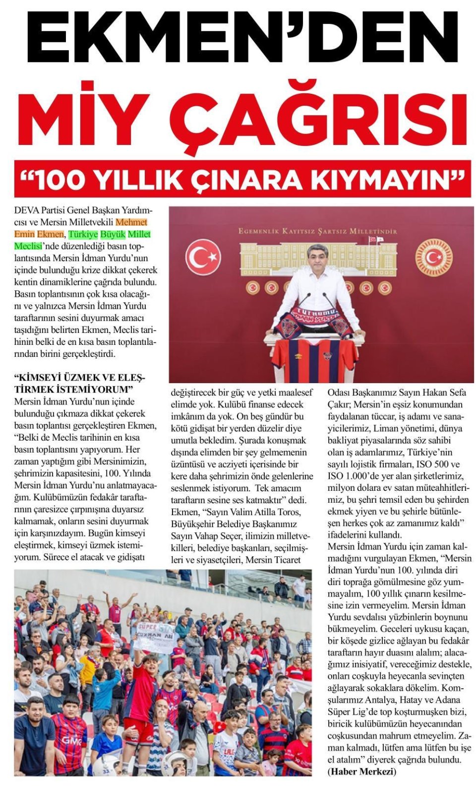 EKMEN'DEN SON ÇAĞRI