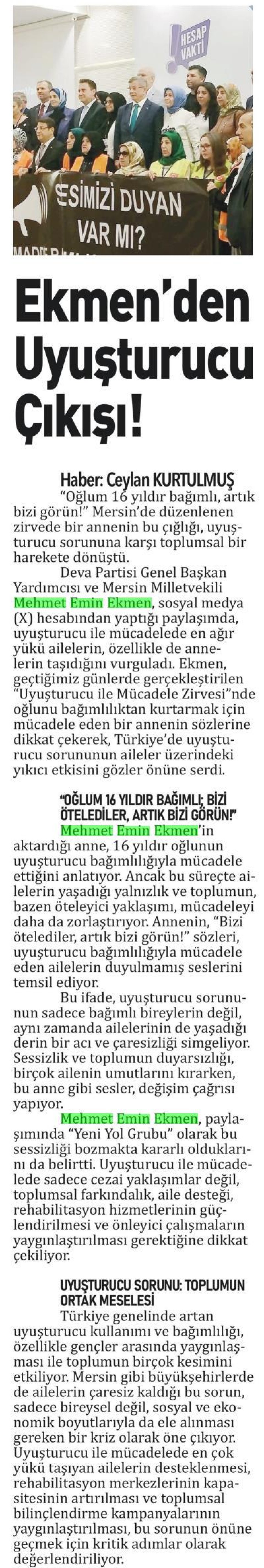  EKMEN'DEN UYUŞTURUCU ÇIKIŞI!