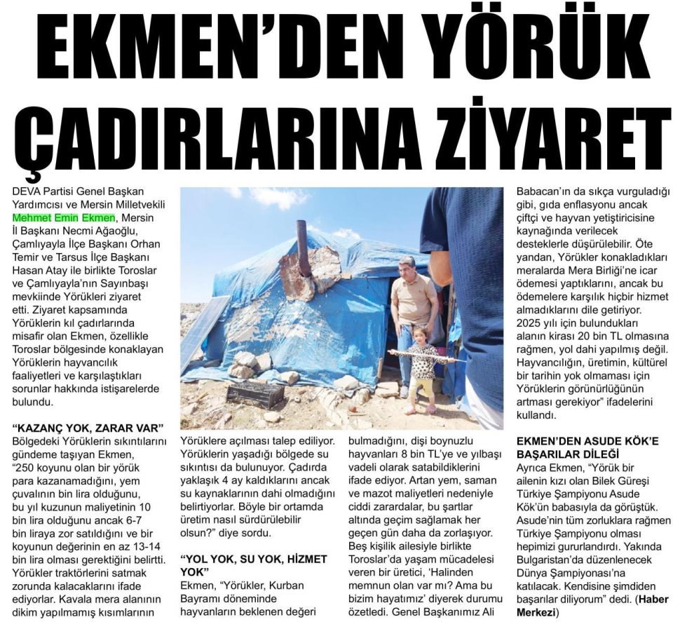 EKMEN'DEN YÖRÜK ÇADIRLARINA ZİYARET