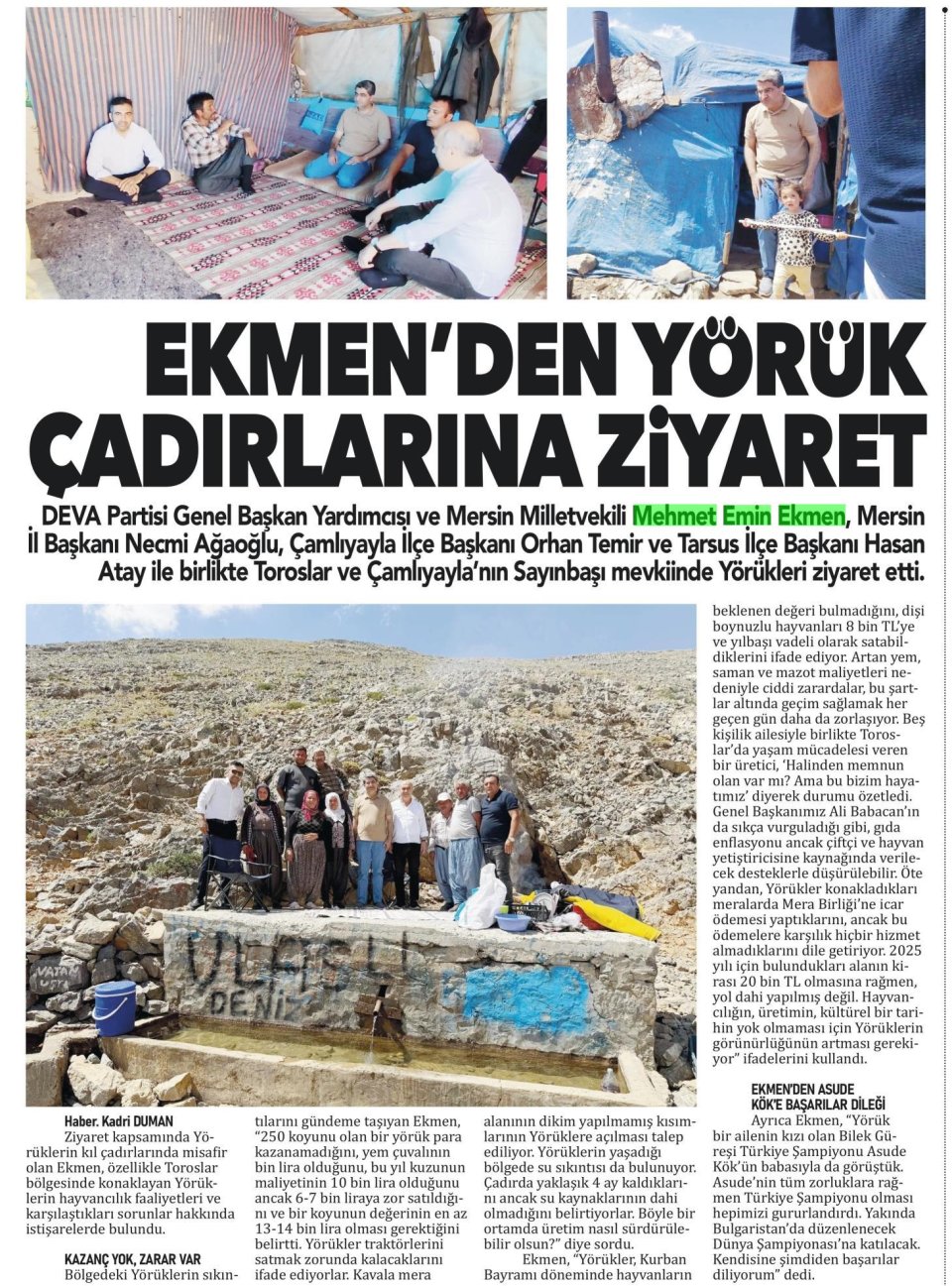  EKMEN'DEN YÖRÜK ÇADIRLARINA ZİYARET