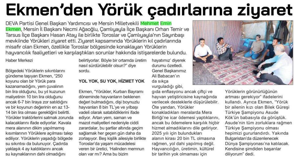 EKMEN'DEN YÖRÜK ÇADIRLARINA ZİYARET