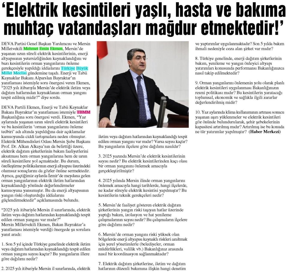 'ELEKTRİK KESİNTİLERİ VATANDAŞI MAĞDUR EDİYOR!'