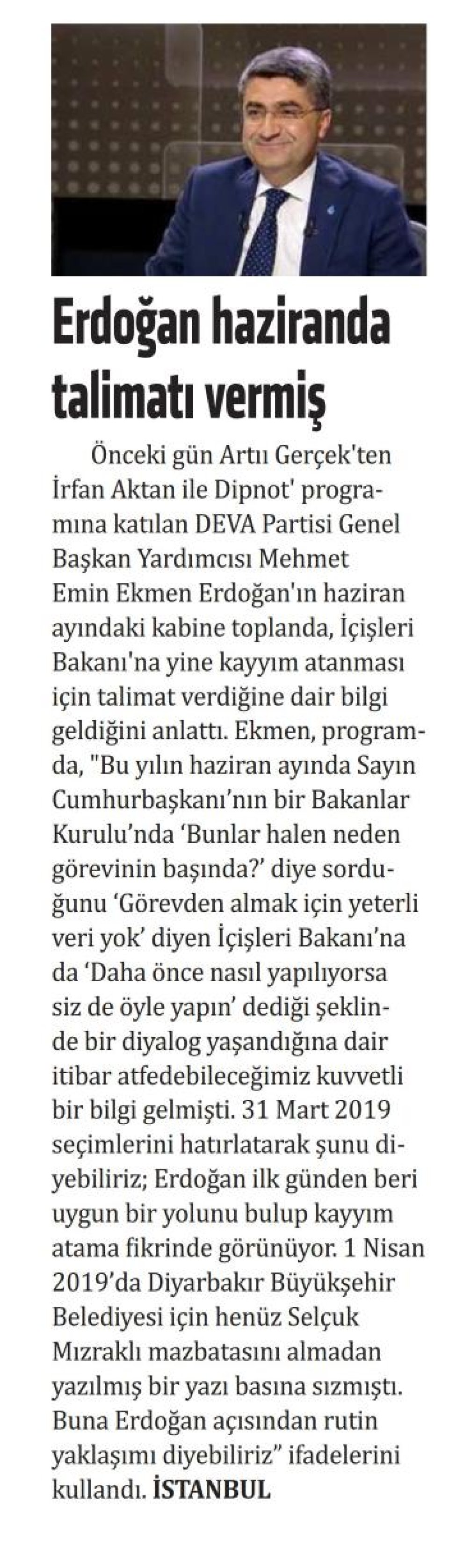 ERDOĞAN HAZİRANDA TALİMATI VERMİŞ