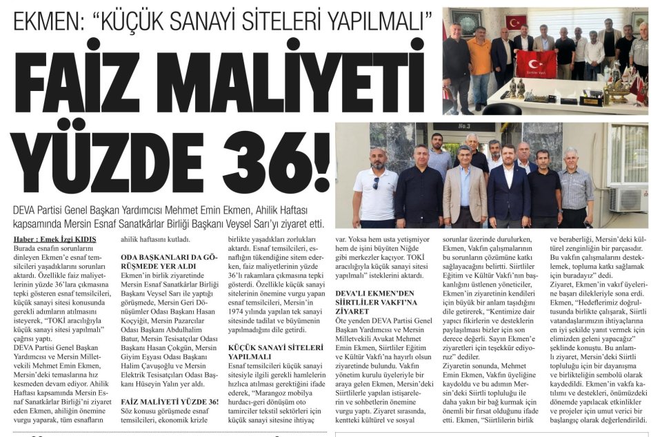 FAİZ MALİYETİ YÜZDE 36