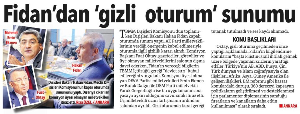 FİDAN'DAN 'GİZLİ OTURUM' SUNUMU