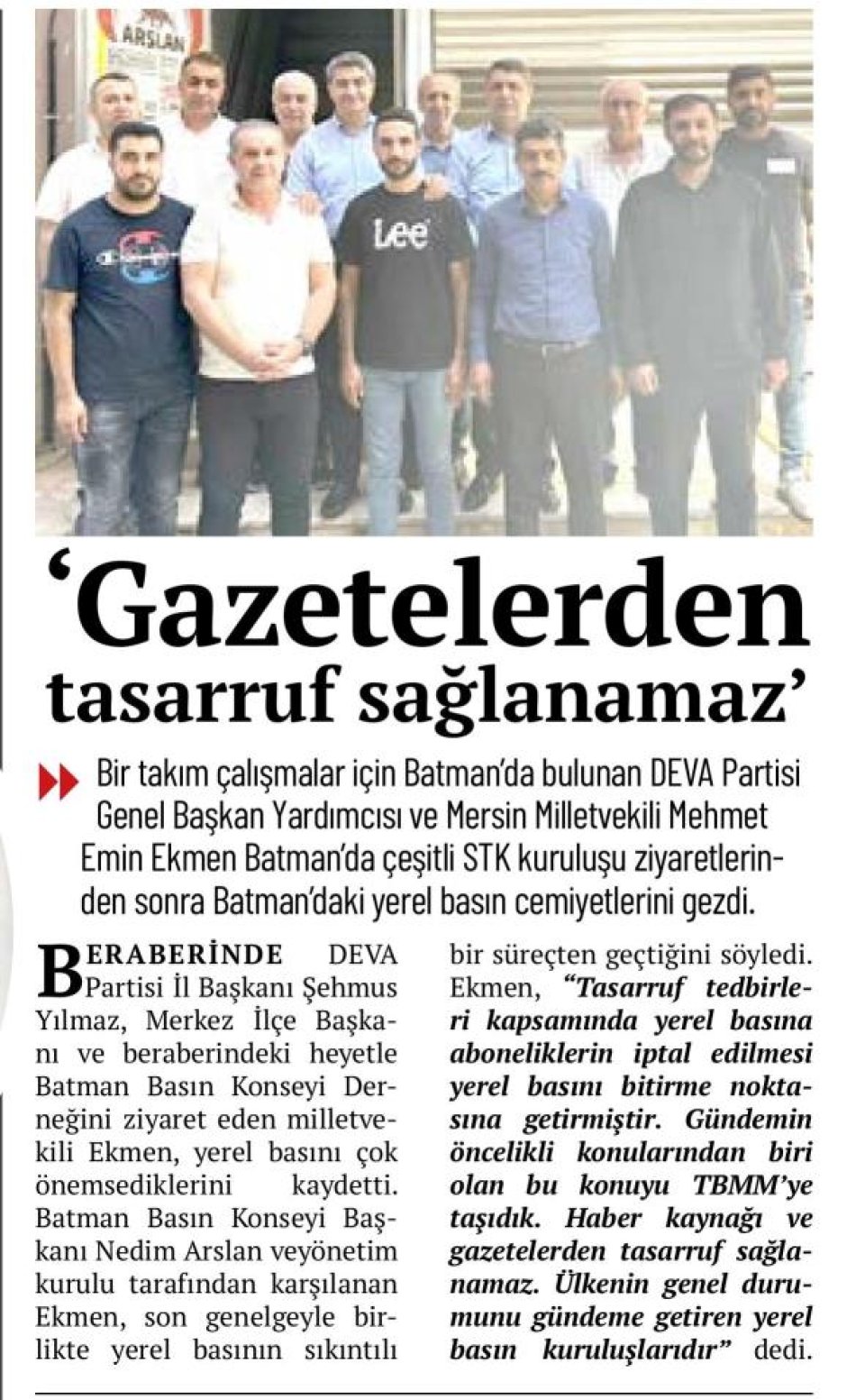 'GAZETELERDEN TASARRUF SAĞLANAMAZ