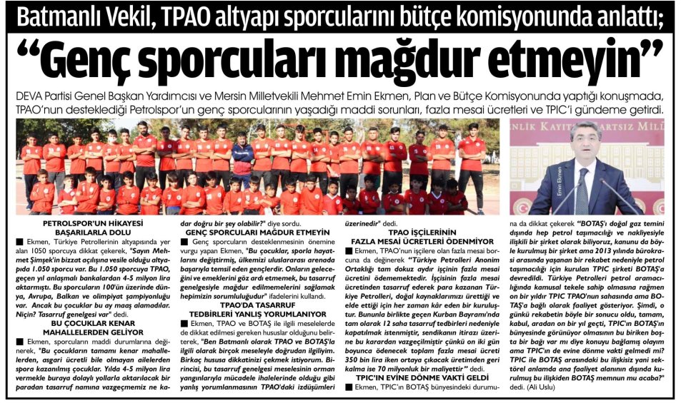 GENÇ SPORCULARI MAĞDUR ETMEYİN