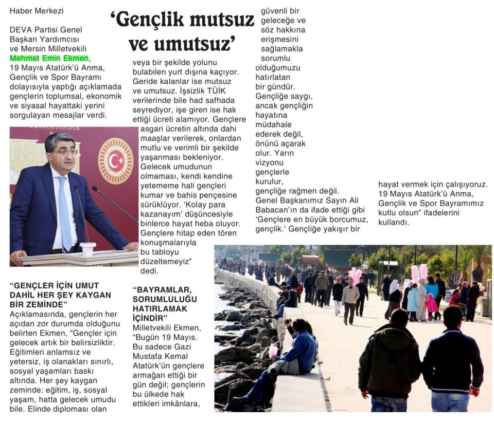 'GENÇLİK MUTSUZ VE UMUTSUZ'