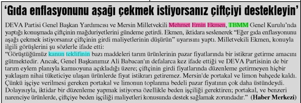 'GIDA ENFLASYONUNU AŞAĞI ÇEKMEK İSLİYORSANIZ ÇİFTÇİYİ DESTEKLEYİN'