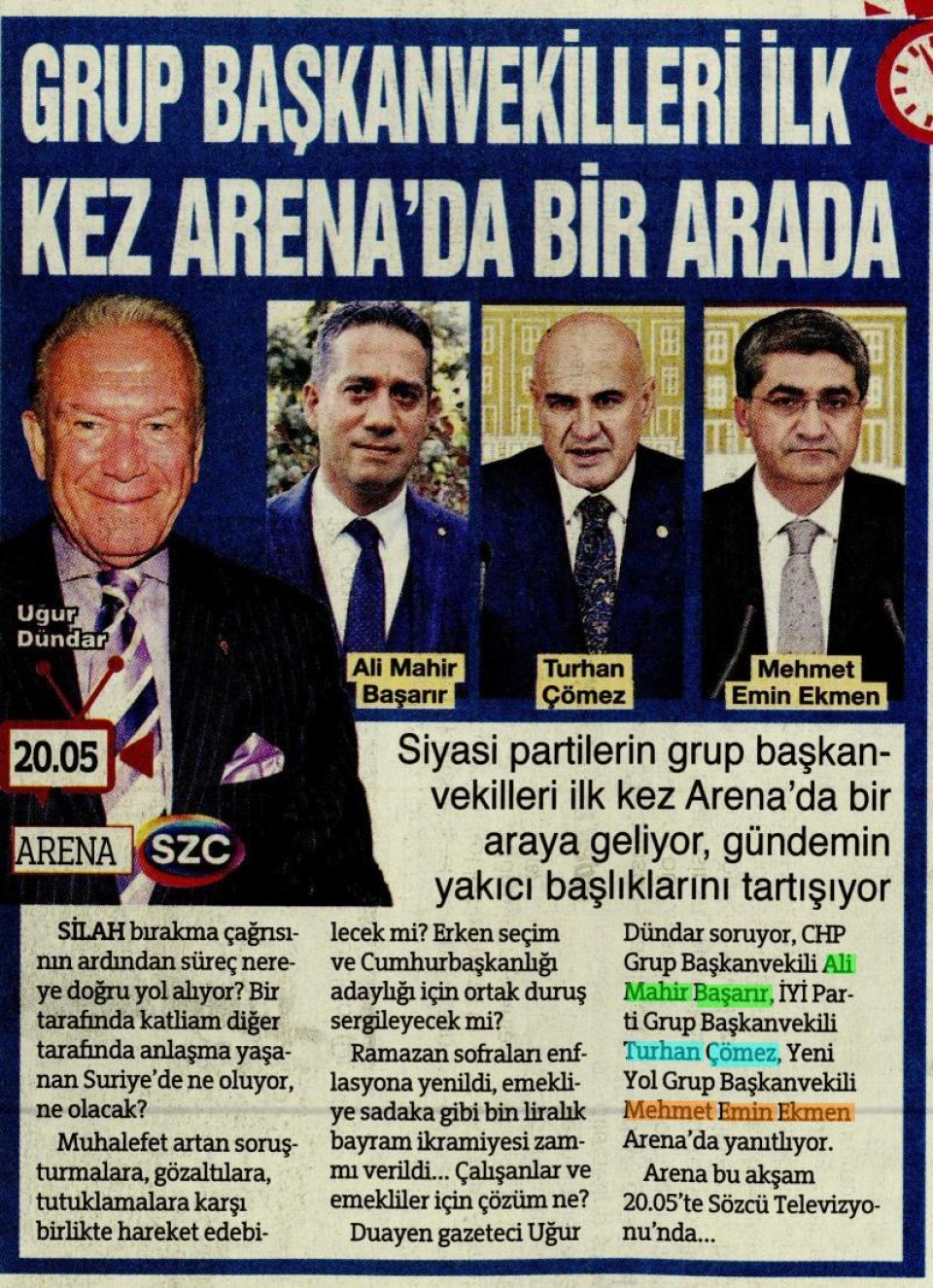 GRUP BAŞKANVEKİLLERİ İLK KEZ ARENA'DA BİR ARADA