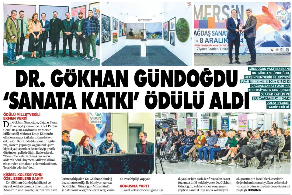 GÜNDOĞDU SANATA KATKI ÖDÜLÜ ALDI