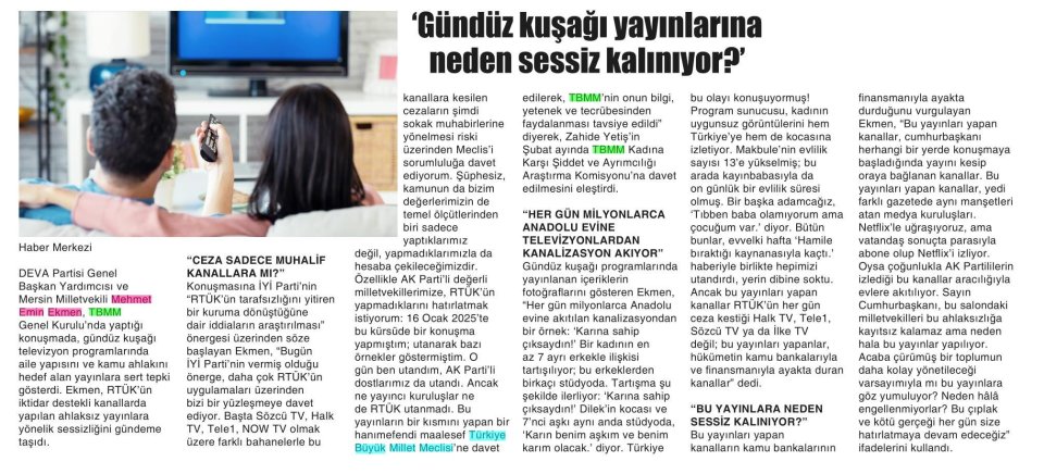 GÜNDÜZ KUŞAĞI YAYINLARINA NEDEN SESSİZ KALINIYOR