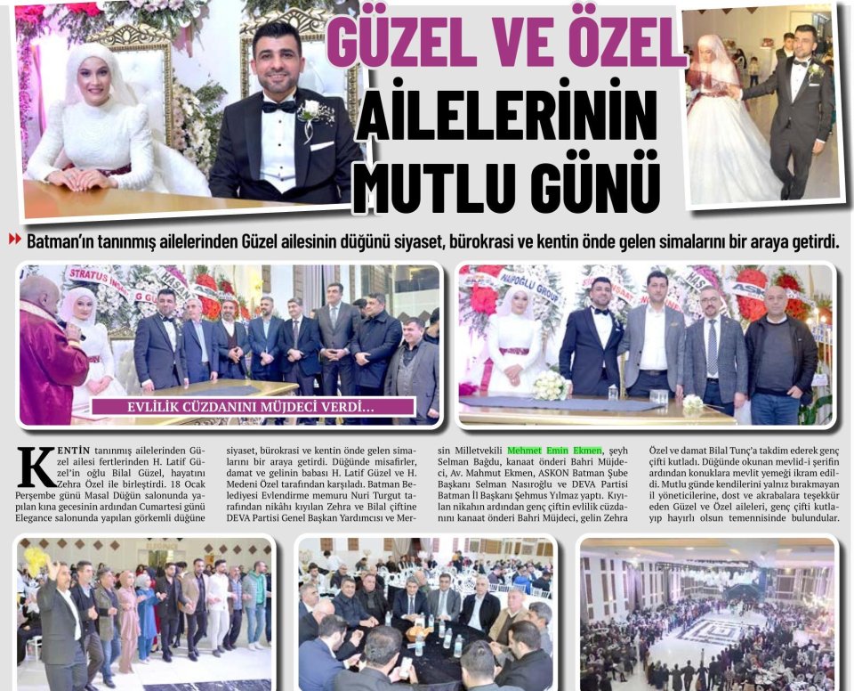 GÜZEL VE ÖZEL AİLELERİNİN MUTLU GÜNÜ