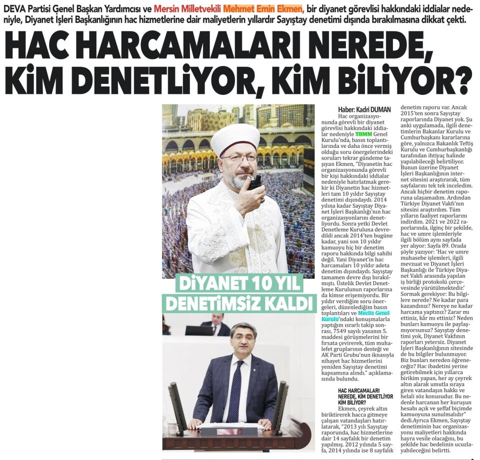  HAC HARCAMALARI NEREDE, KİM BİLİYOR