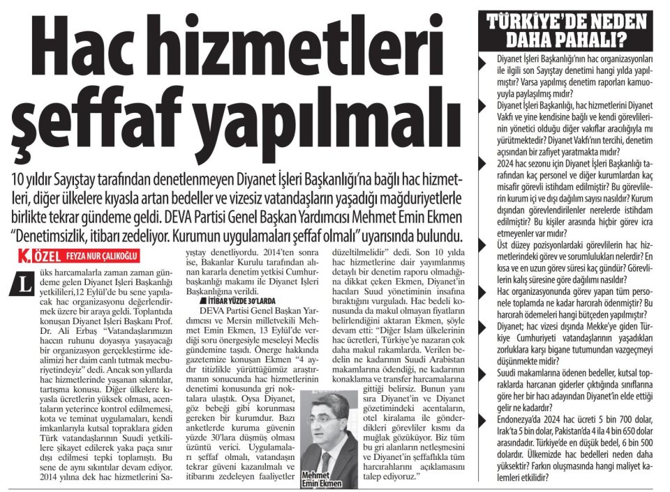 'HAC PARASI' DENETİM DIŞI