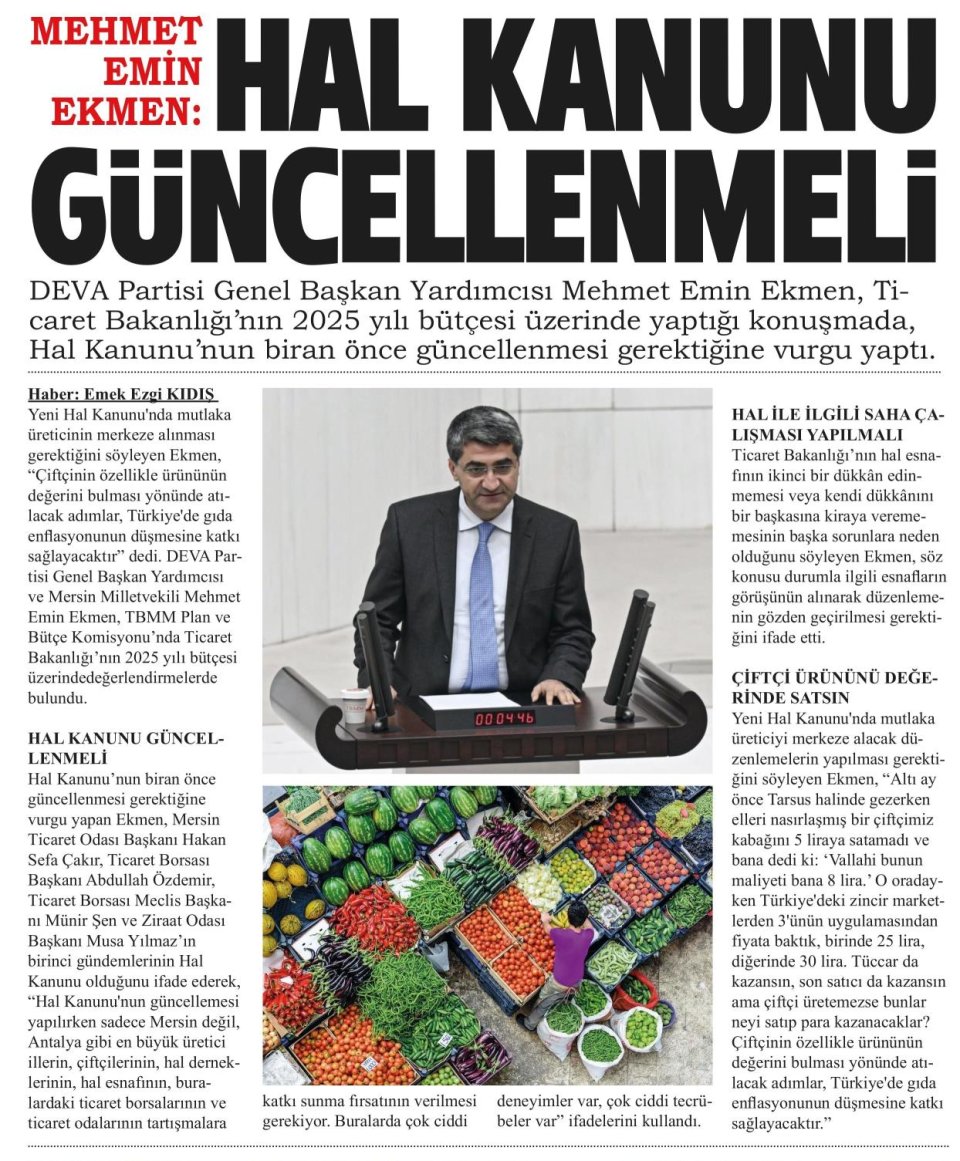 HAL KANUNU GÜNCELLENMELİ