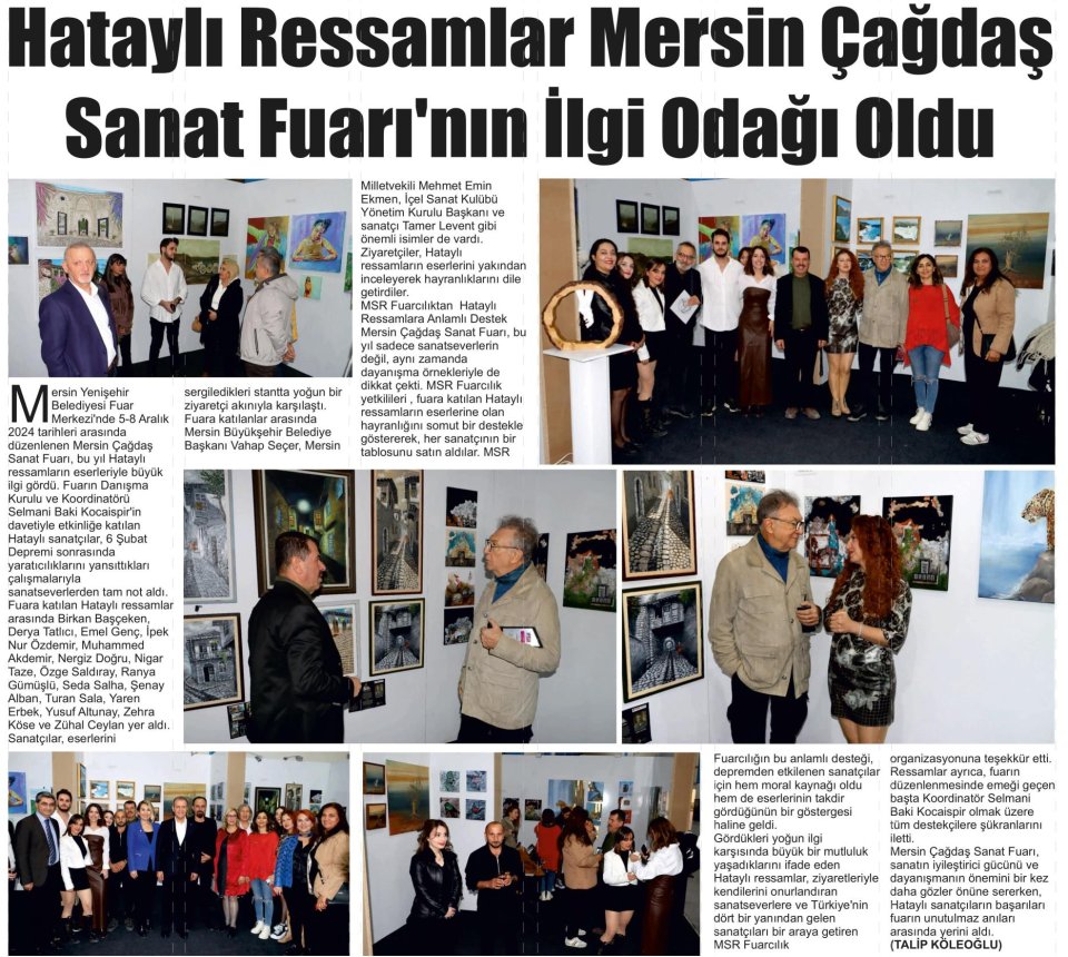 HATAYLI RESSAMLAR MERSİN ÇAĞDAŞ SANAT FUARININ İLGİ ODAĞI OLDU