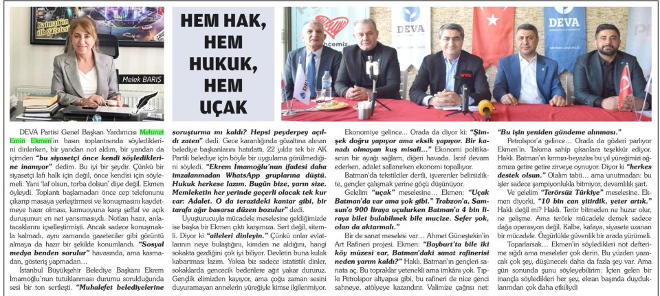 HEM HAK, HEM HUKUK, HEM UÇAK