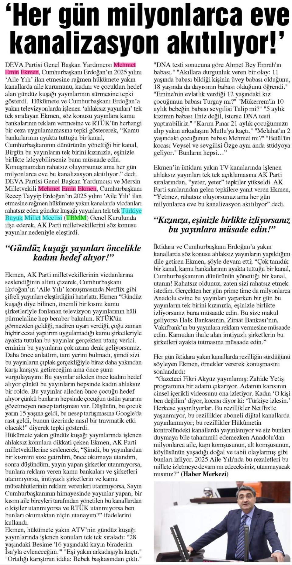 'HER GÜN MİLYONLARCA EVE KANALİZASYON AKITILIYOR!'