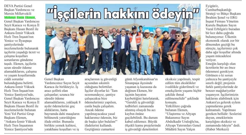 İŞÇİLERİN HAKKINI ÖDEYİN