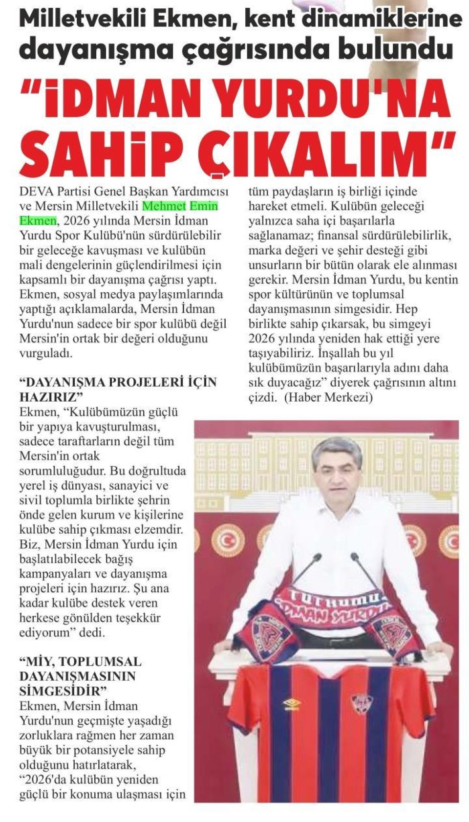İDMAN YURDUNA SAHİP ÇIKALIM