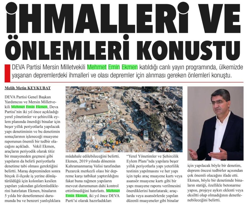 İHMALLERİ VE ÖNLEMLERİ KONUŞTU