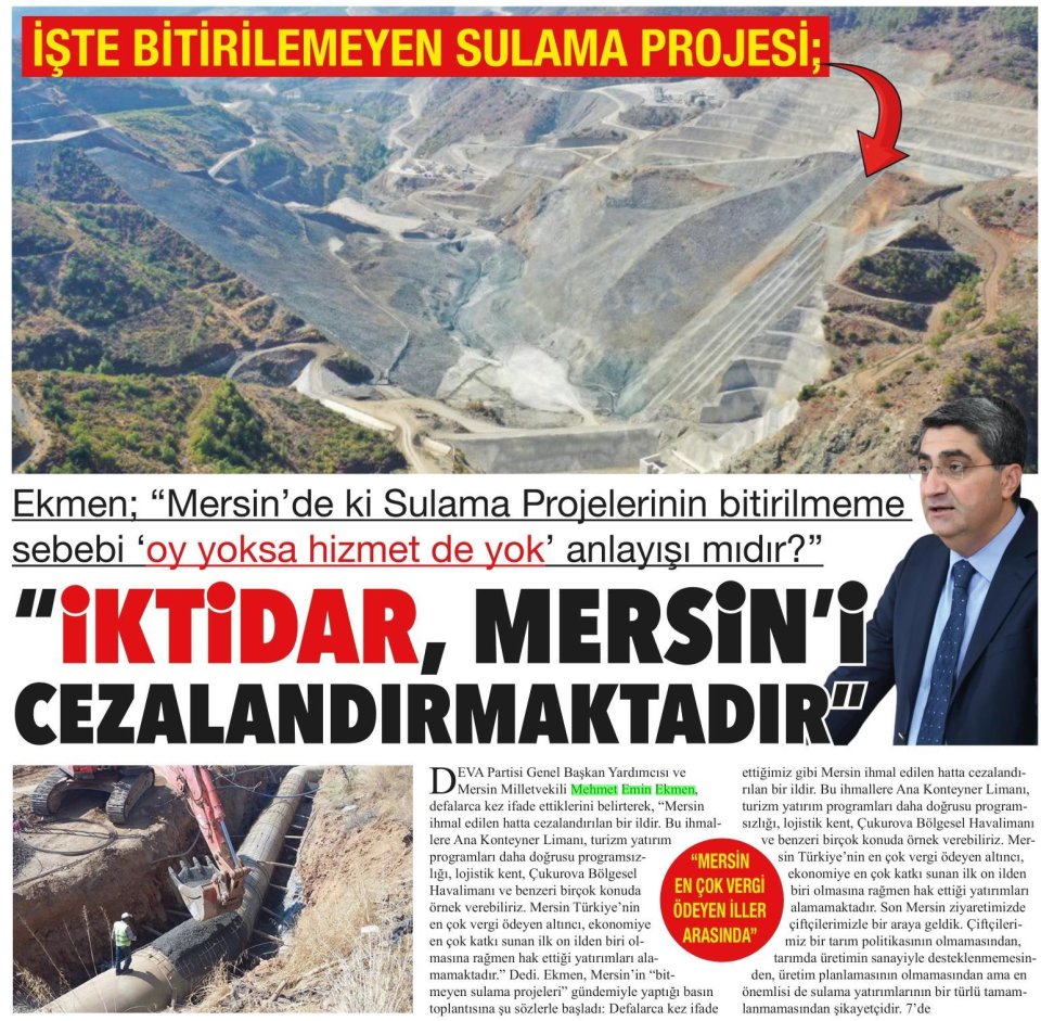 İKTİDAR MERSİN'İ CEZALANDIRMAKTADIR
