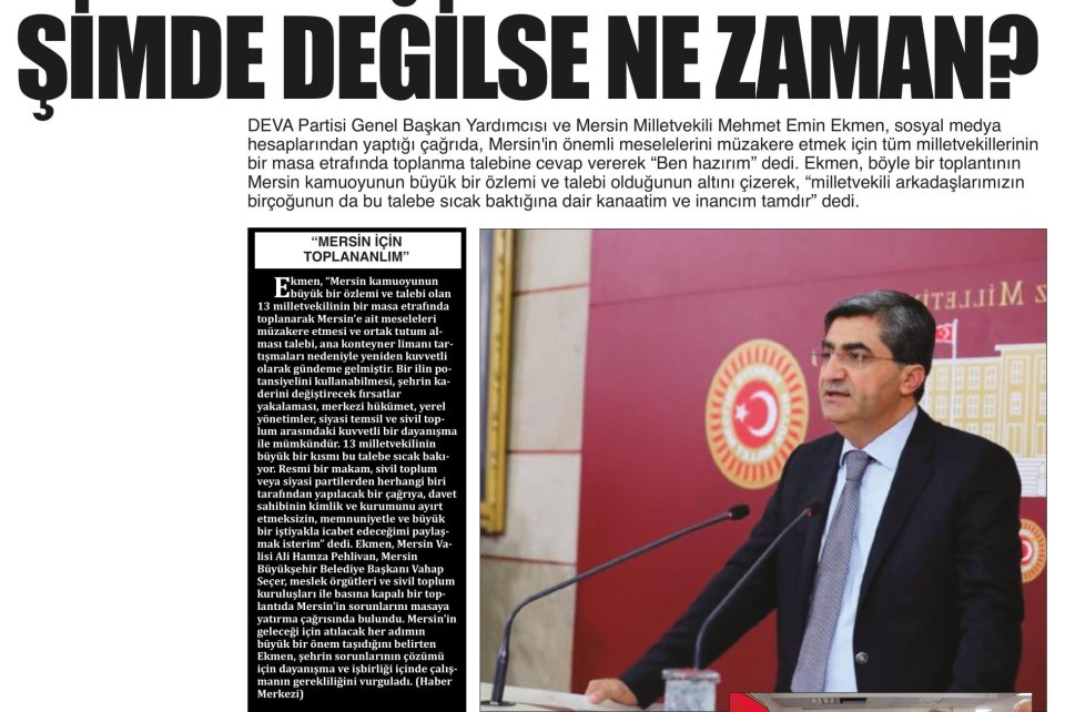 ŞİMDE DEĞİLSE NE ZAMAN