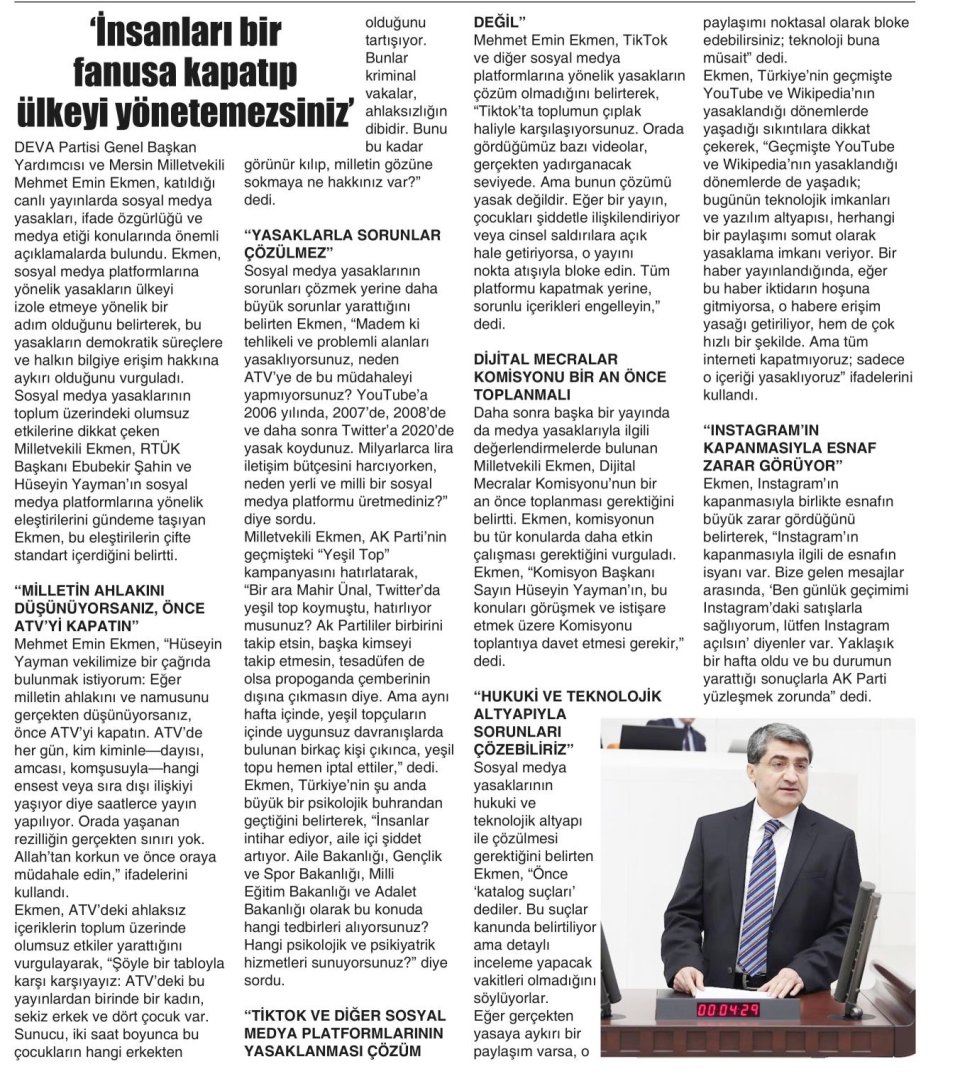 'İNSANLARI BİR FANUSA KAPATIP ÜLKEYİ YÖNETEMEZSİNİZ'