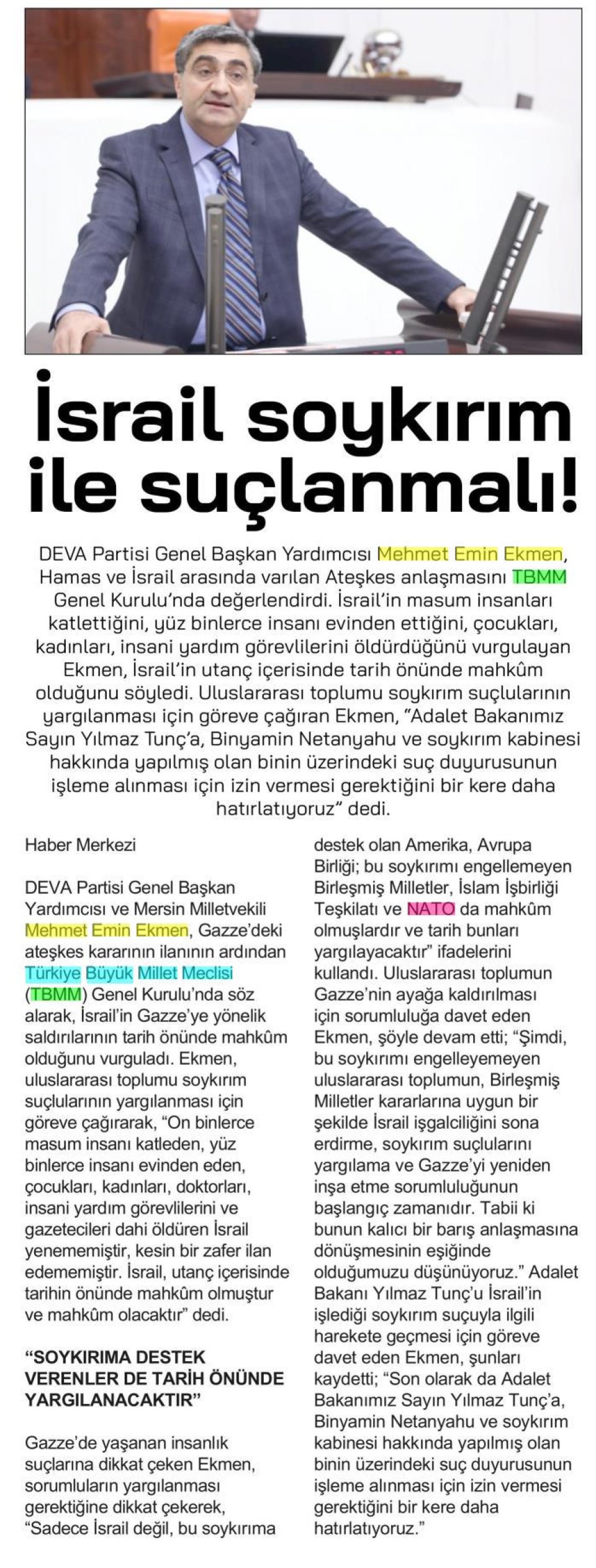 İSRAİL SOYKIRIM İLE SUÇLANMAM