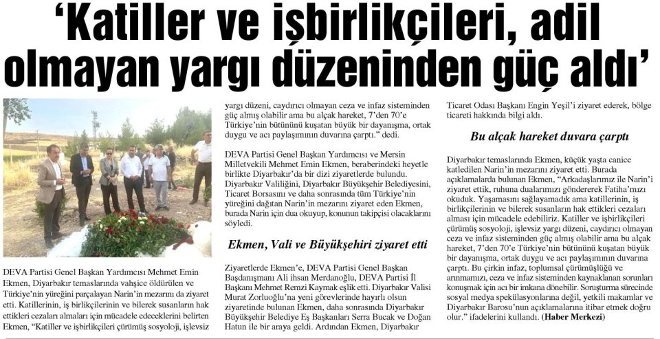 'KATİLLER VE İŞBİRLİKÇİLERİ, ADİL OLMAYAN YARGI DÜZENİNDEN GÜÇ ALDI'