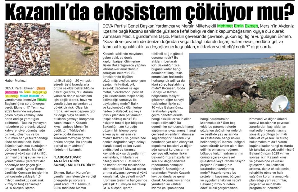 KAZANLI'DA EKOLOJİK ÇÖKÜŞ!