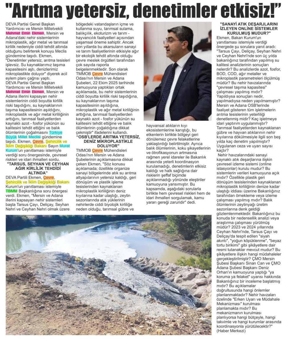 KİRLİLİK KRİZİ MECLİS GÜNDEMİNDE