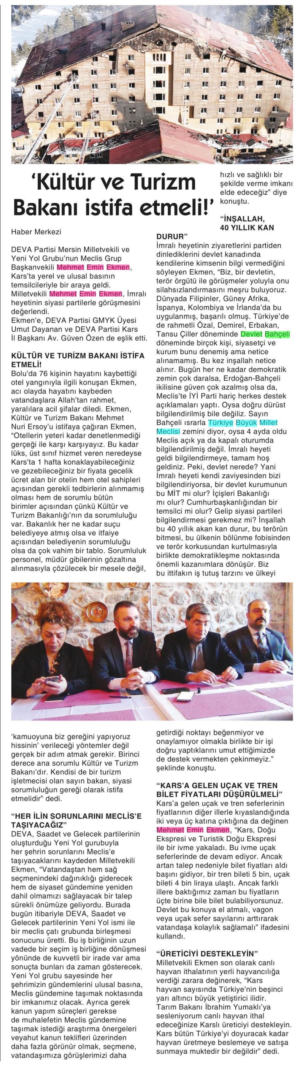 KÜLTÜR VE TURİZM BAKANI İSTİFA ETMELİ!