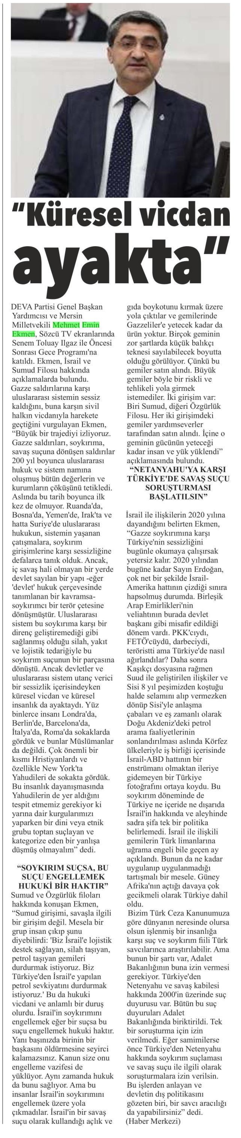 KÜRESEL VİCDAN AYAKTA