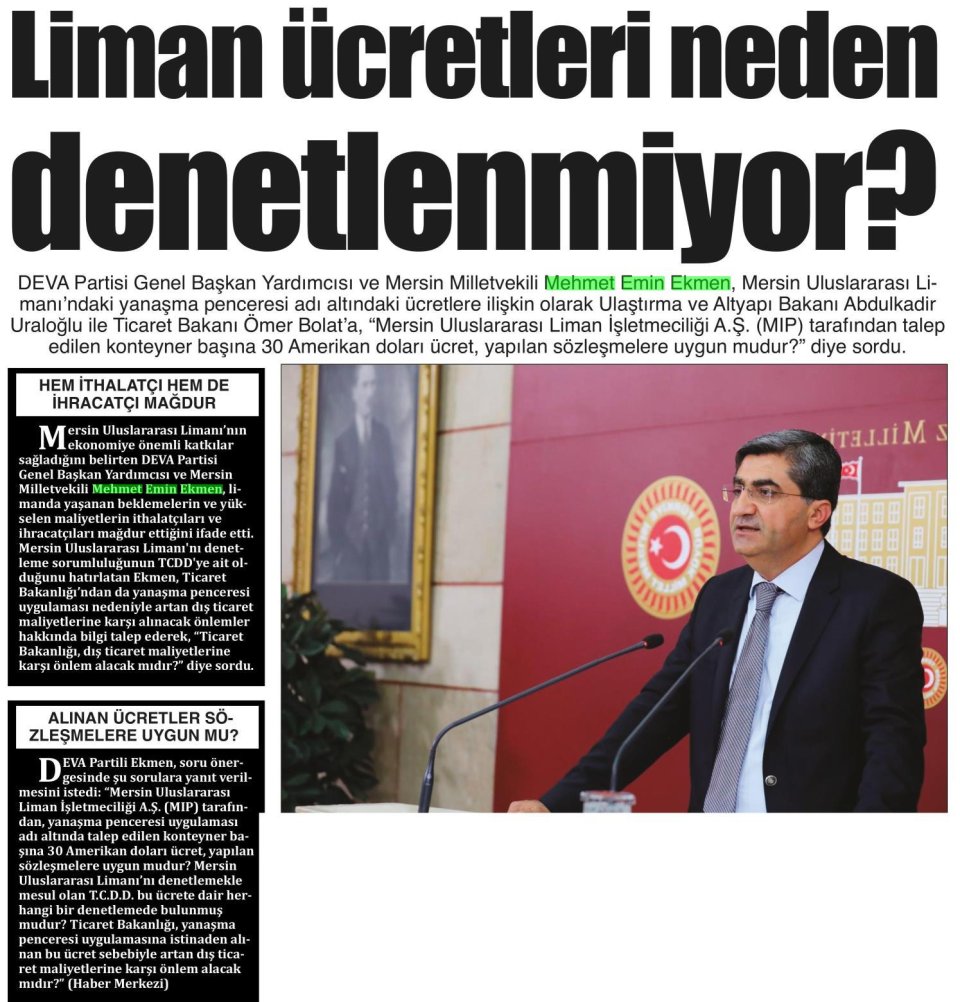 LİMAN ÜCRETLERİ NEDEN DENETLENMİYOR