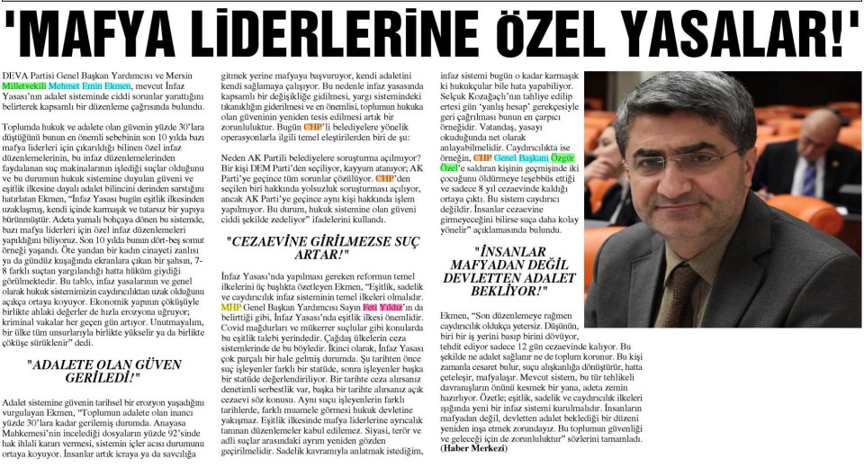 'MAFYA LİDERLERİNE ÖZEL YASALAR!'