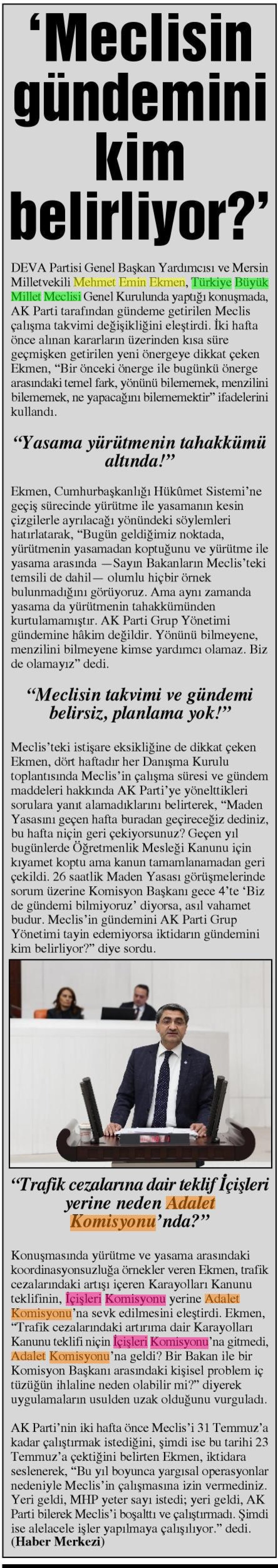 'MECLİSİN GÜNDEMİNİ KİM BELİRLİYOR?'