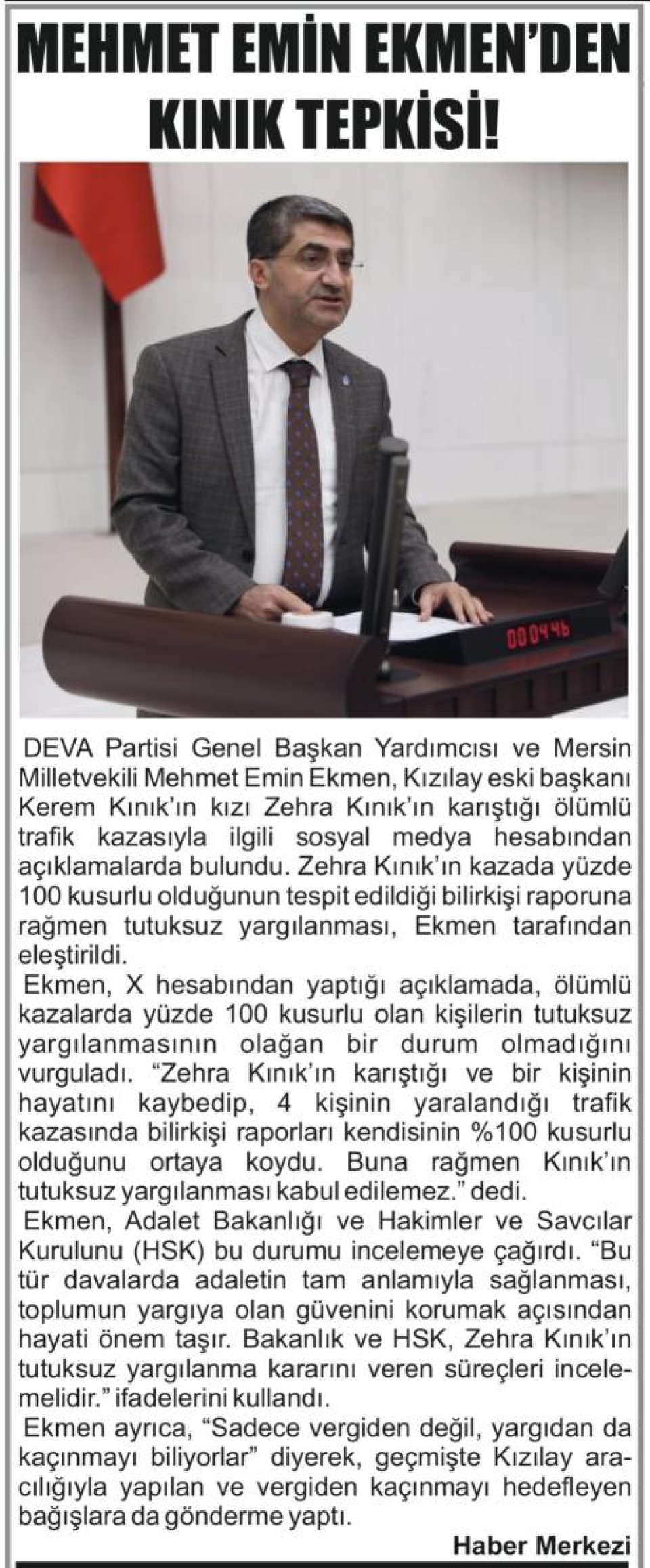 MEHMET EMİN EKMEN'DEN KINIK TEPKİSİ!