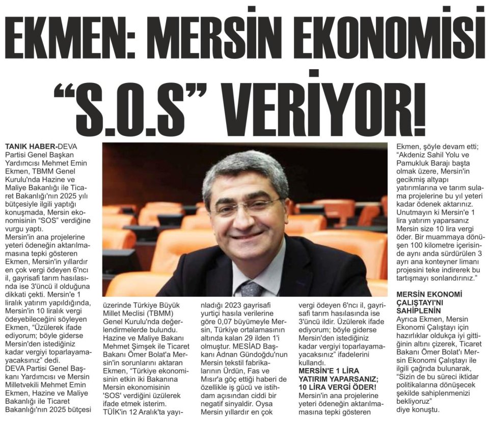 MERSİN EKONOMİSİ 