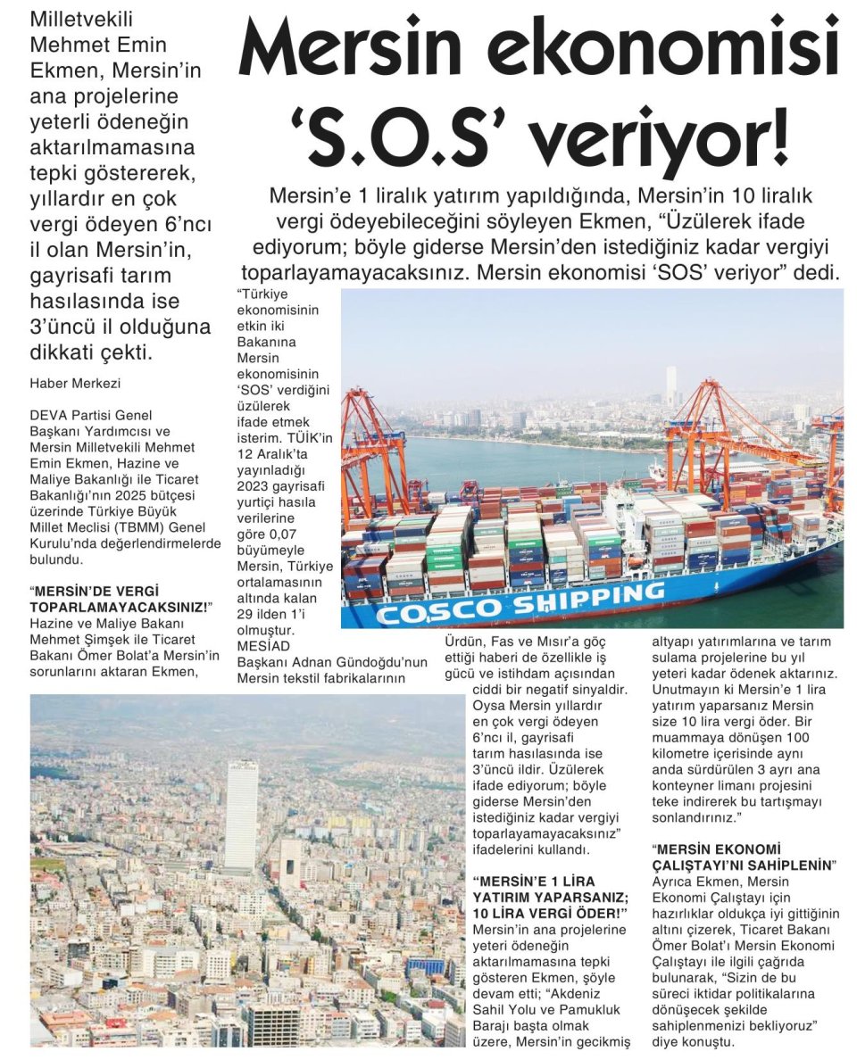 MERSİN EKONOMİSİ 