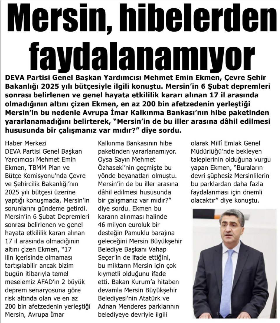 MERSİN, HİBELERDEN FAYDALANAMIYOR