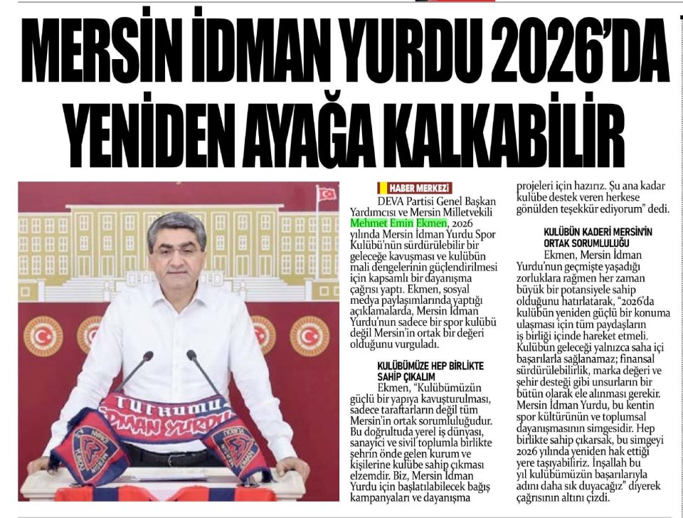 MERSİN İDMANYURDU 2026'DA YENİDEN AYAĞA KALKABİLİR