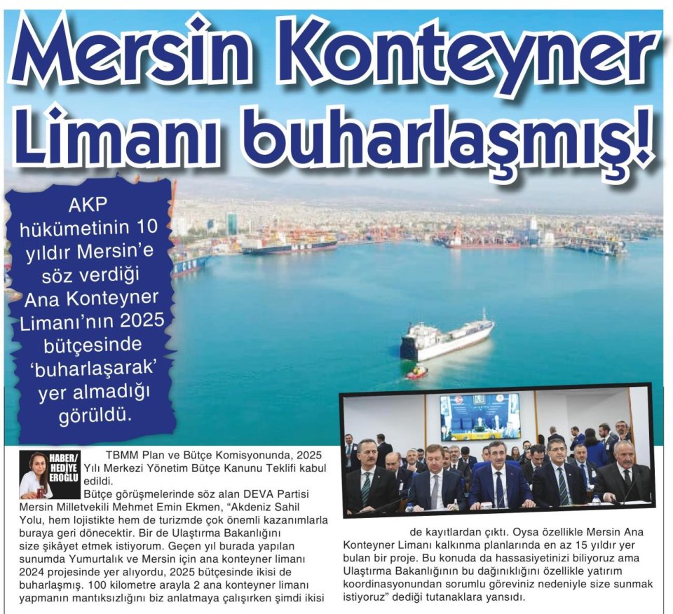 MERSİN KONTEYNER LİMANI BUHARLAŞMIŞ!